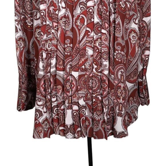 Chico's Women's Shirt Button Up Multicolor Paisley Pleated Tunic Top 4 XXL/20 - Picture 8 of 9